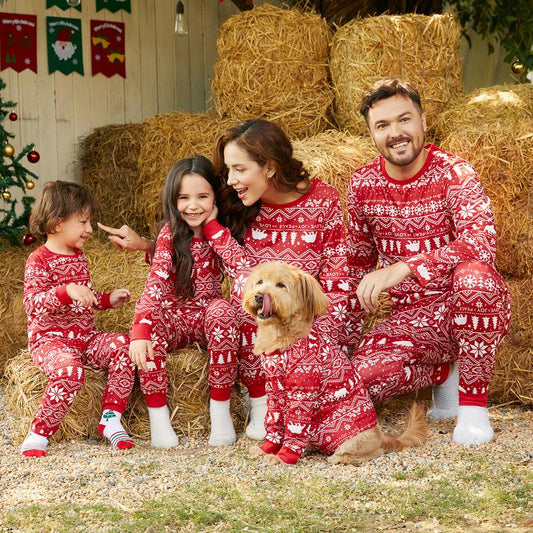 Patpat Traditional Christmas Print Family Matching Pajamas Sets (Flame Resistant) 466732