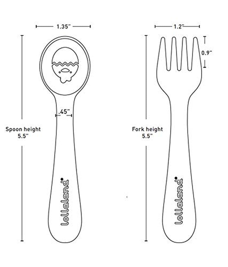 5 Piece Plastic Toddler Silverware Spoon and Fork Utensil Set - Reusable Toddler Cutlery with Hygienic Travel Pouch (Green)