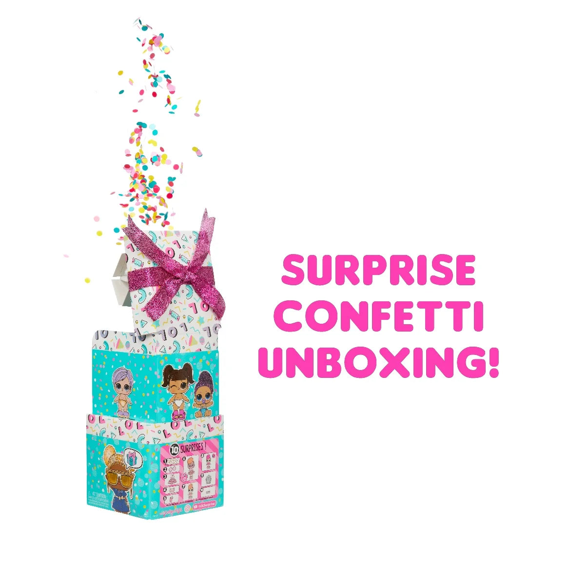 LOL Surprise! Confetti Pop Birthday Sisters, Collectible Limited Edition Doll, Lil Sister, 10 Surprises, Confetti Unboxing, Accessories, Present Box Girls Toy Gift