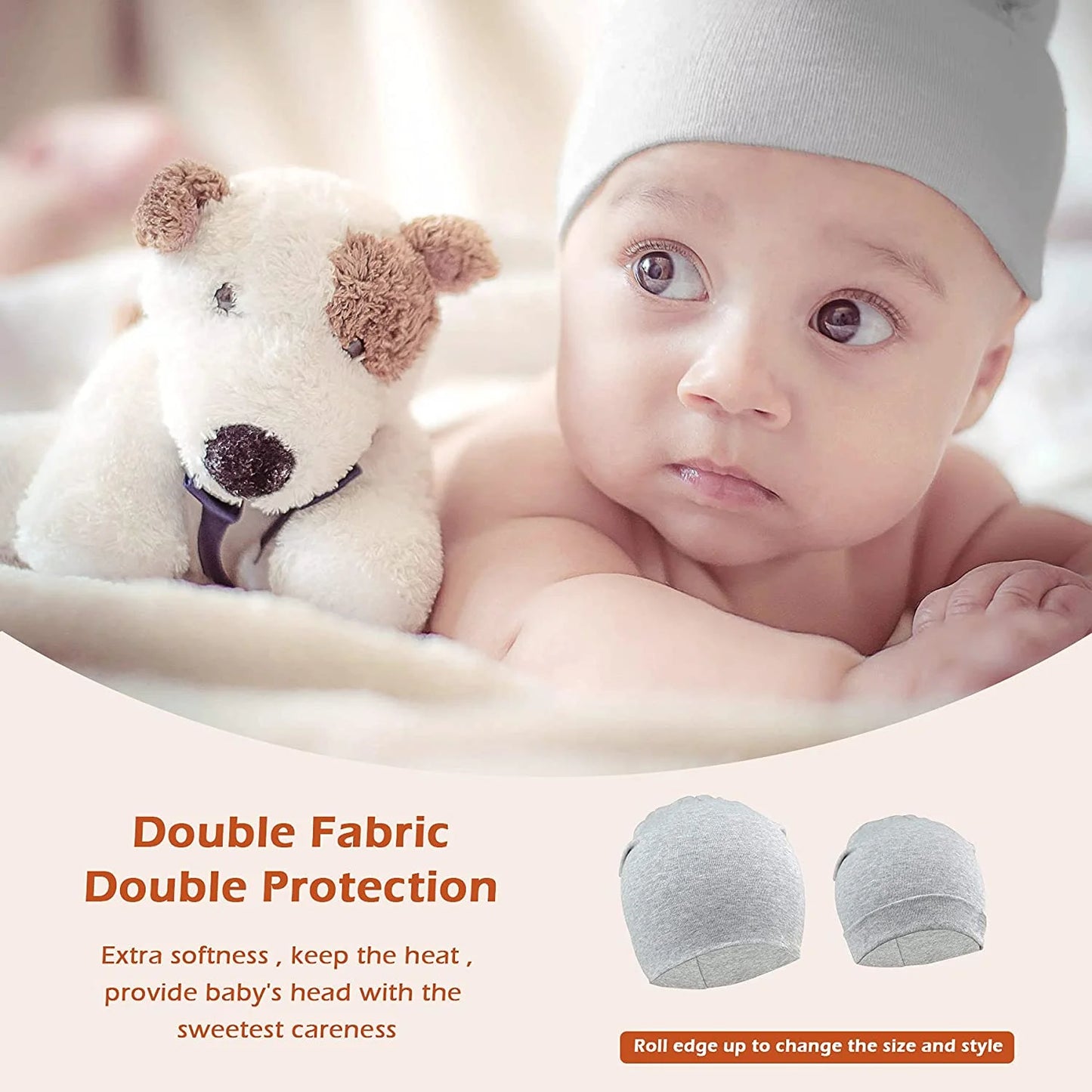 Zando Winter Cotton Warm Hat Unisex Baby Beanie Hat Infant Baby Soft Cute Knit Cap 06 Pack 1