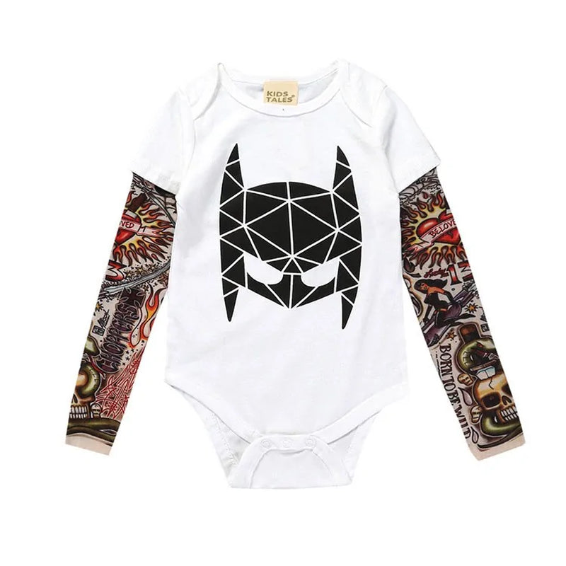 Baby Romper Long Sleeve Tattoo Print