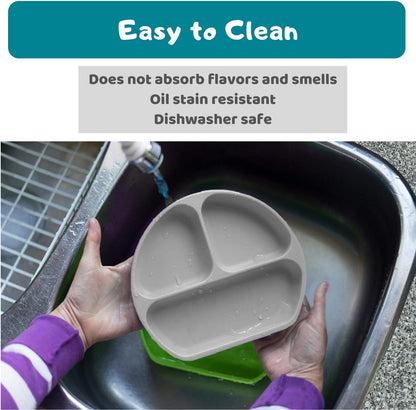 Silicone Baby Feeding Set - BPA Free - Dishwasher, Microwave and Oven Safe