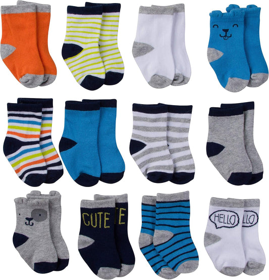 Unisex Baby 12-Pair Bootie Socks