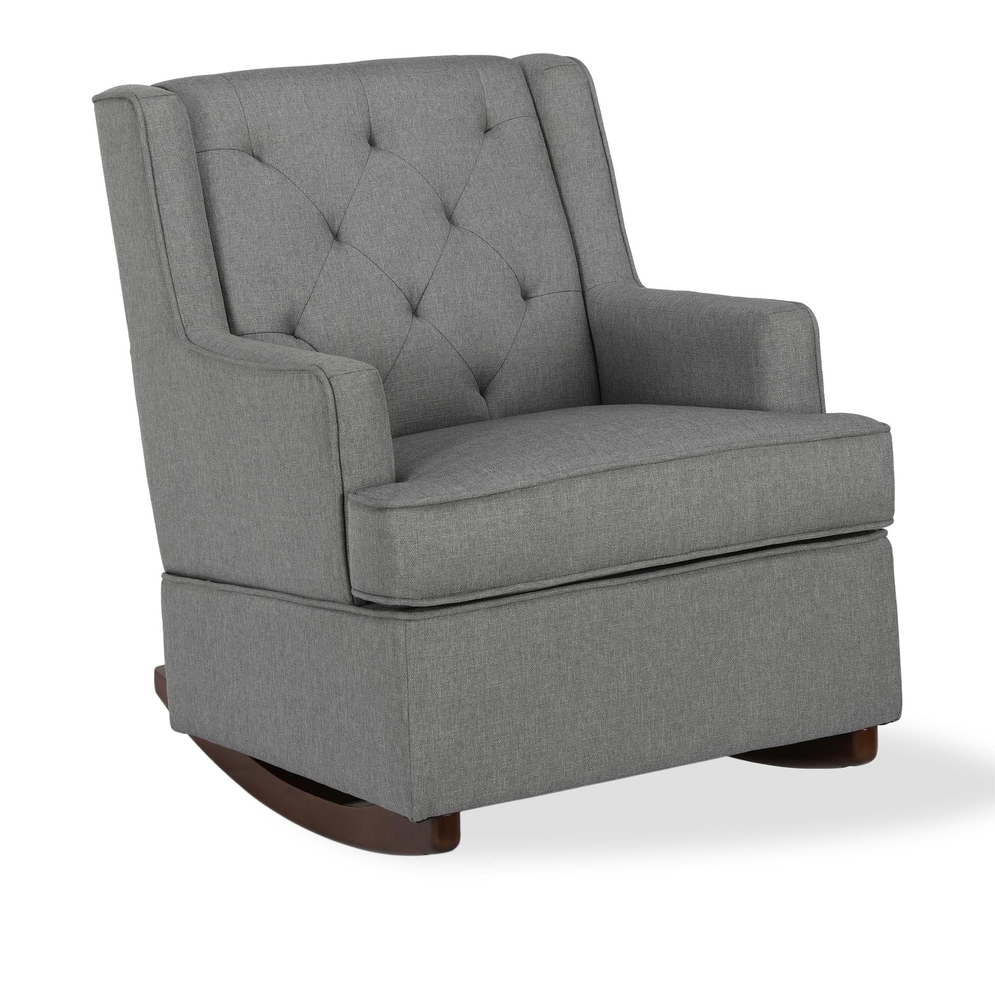 Baby Relax Bennet Transitional Wingback Nursery Rocker Chair, Gray