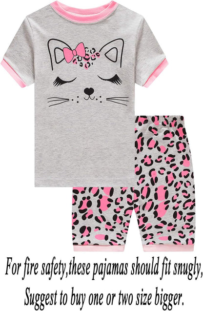 Dolphin&Fish Little Girls Cotton Short Pajamas Summer Kids Clothes Toddler Toddler Pjs Sets