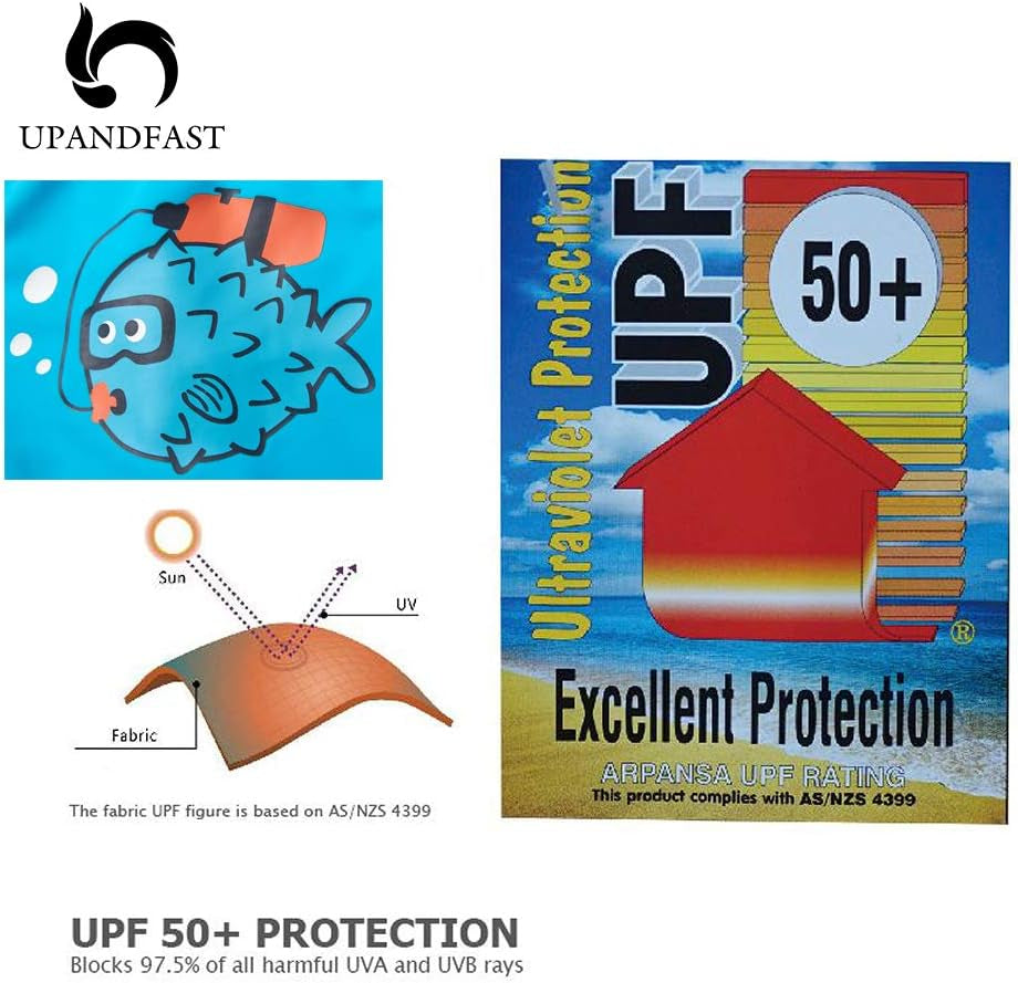 Upandfast Baby/Toddler Swimsuit Sunsuit UPF 50+ Infant One Piece Bathing Suit with Sun Hat