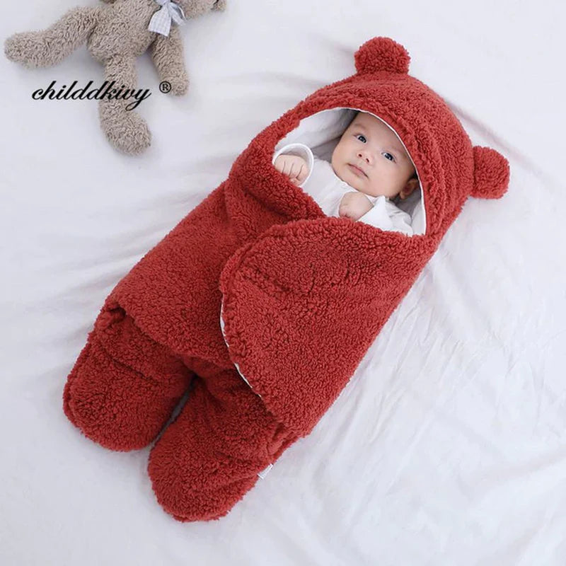 Soft Newborn Baby Wrap Blankets Baby Sleeping Bag Envelope for Newborn Sleepsack Thicken Cocoon for Baby 0-9 Months