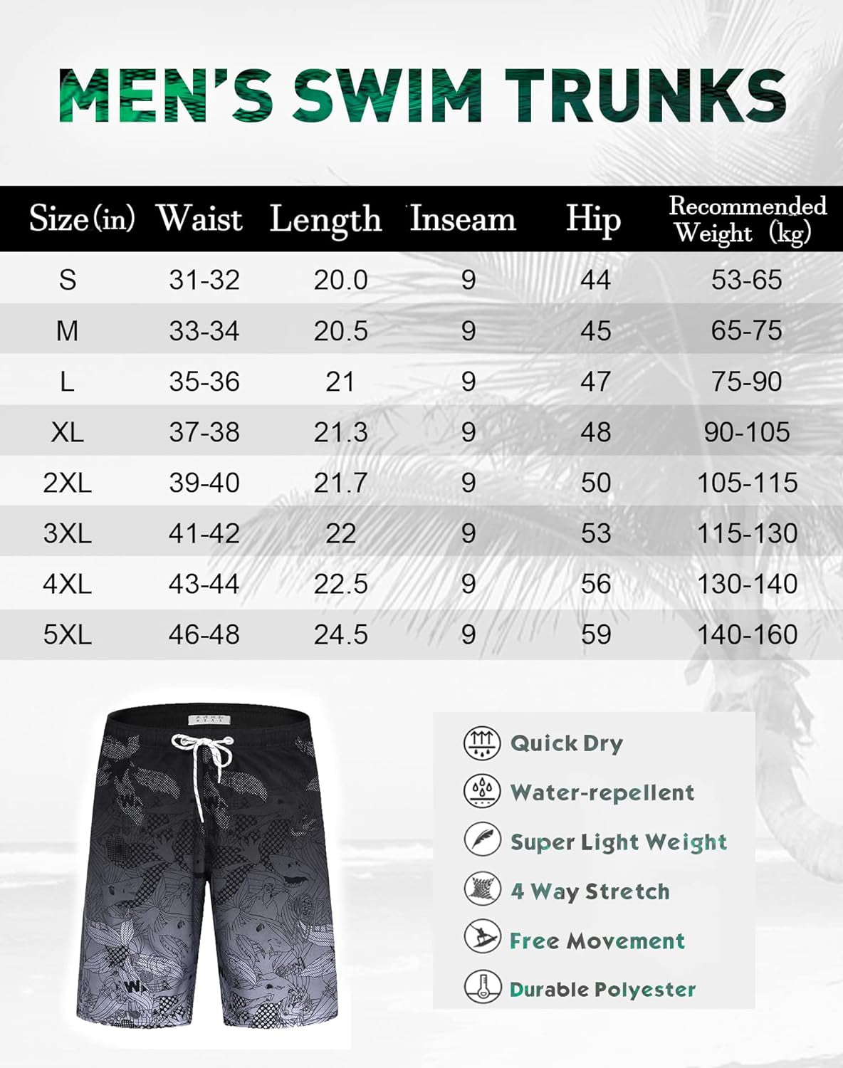 APTRO Men'S Swim Trunks 9" Quick Dry Bathing Suit Big & Tall Beach Swimsuits