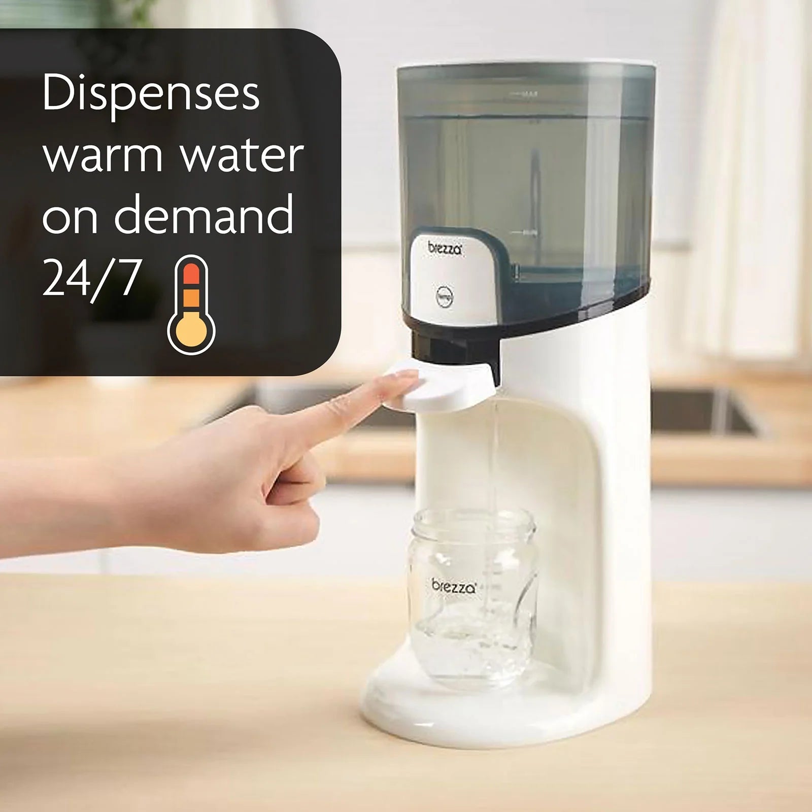 Baby Brezza Instant Warmer – Instantly Dispense Warm Water at Perfect Baby Bottle Temperature - Traditional Baby Bottle Warmer Replacement - Fast Baby Formula Bottles 24/7 – 3 Temperatures