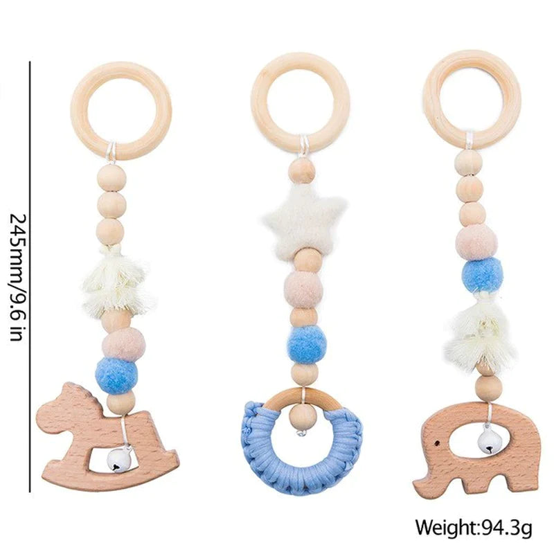 1Set Play Gym Frame Baby Activity Wooden Fitness Frames Play Gym Mobile Baby Room Decoration Newborn Baby Accessories Rattle Toy