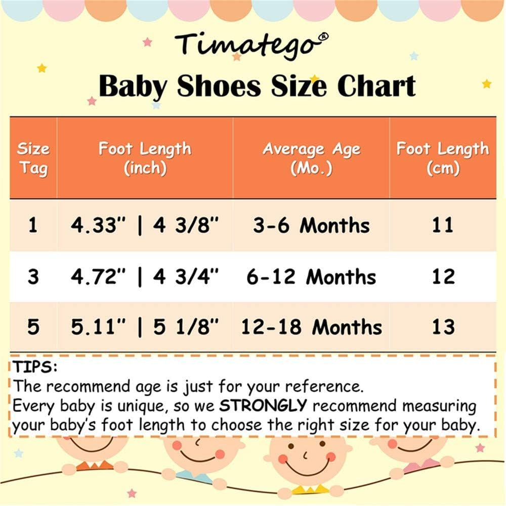 Timatego Infant Baby Boys Girls Snow Boots Non Slip Soft Sole Toddler First Walker Crib Warm Winter Shoes 0-18 Months