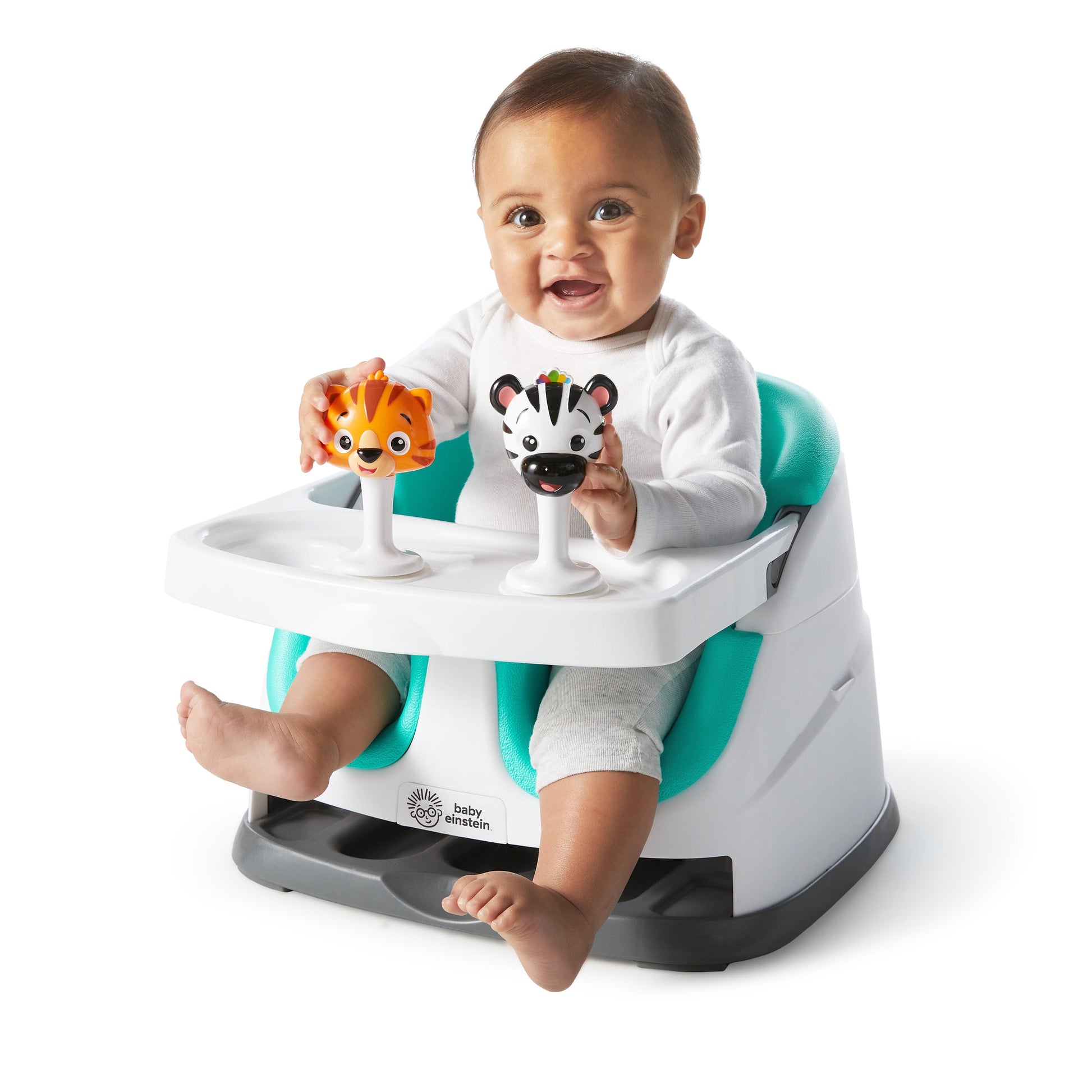 Baby Einstein Dine & Discover Multi-Use Booster Feeding & Floor Activity Seat with Self-Storing Tray