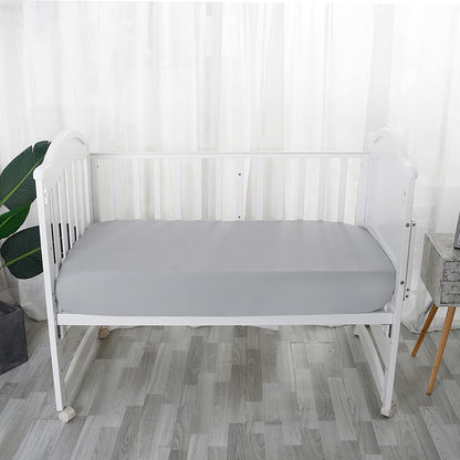 Baby Boy Crib Sheets, 2 Pack Crib Sheets Set White & Grey, Baby Sheets for Crib & Toddler Mattresses, Made of Silky Soft Microfiber, Size 52 X 28 Inches with 8 Inch Pocket for Snug Fit