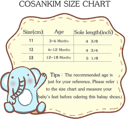 COSANKIM Baby Girls Mary Jane Shoes Soft Sole Infant Shoes Bowknot Princess Wedding Non Slip Toddler First Walker Crib Dress Shoes