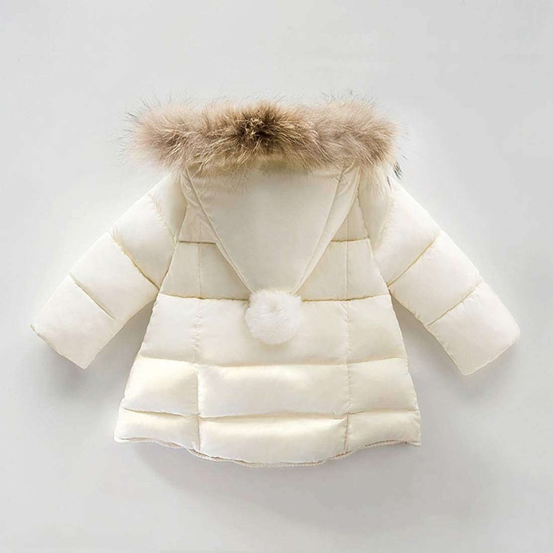 Boys Girls Hooded Cotton Snowsuit Thicken Winter Coat Fur Collar Windproof Jacket