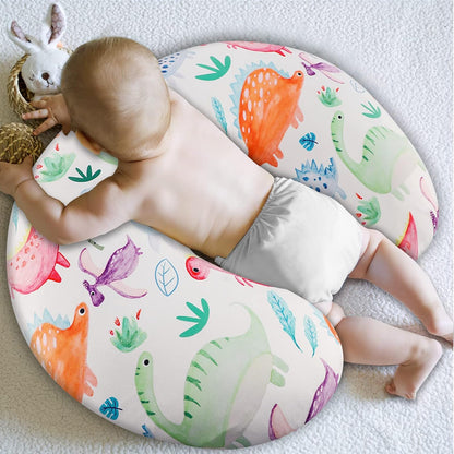 Dinosaur Nursing Pillow Cover Set Baby Boys & Girls, 2Pack Twins Breastfeeding Pillow Slipcover Cushion Cover, Soft Fabric Fits Snug on Infant,Fits for Nursing Pillow Newborn (Pillow Not Included)