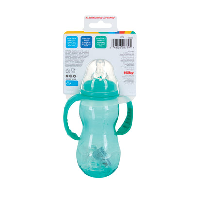 Nuby Bottle-To-Soft Spout Sippy Cup Non-Drip Standard Neck Baby Bottle, 10 Fl Oz