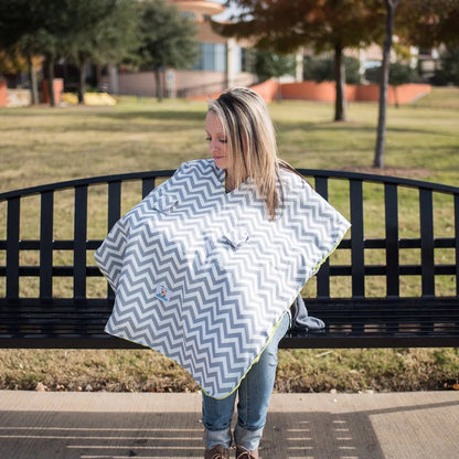 Kids N' Such Peekaboo Baby Car Seat Canopy Infant Carrier Cover for Travel, Chevron & Gray