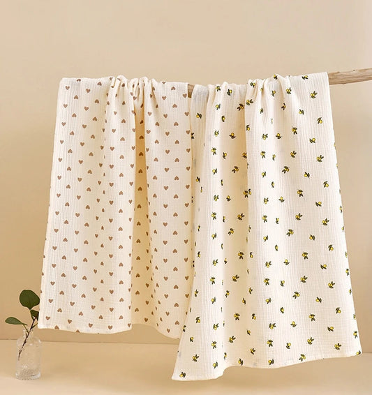 Cotton Muslin Swaddle 2 Layer Receiving Blankets - 39X39Inch