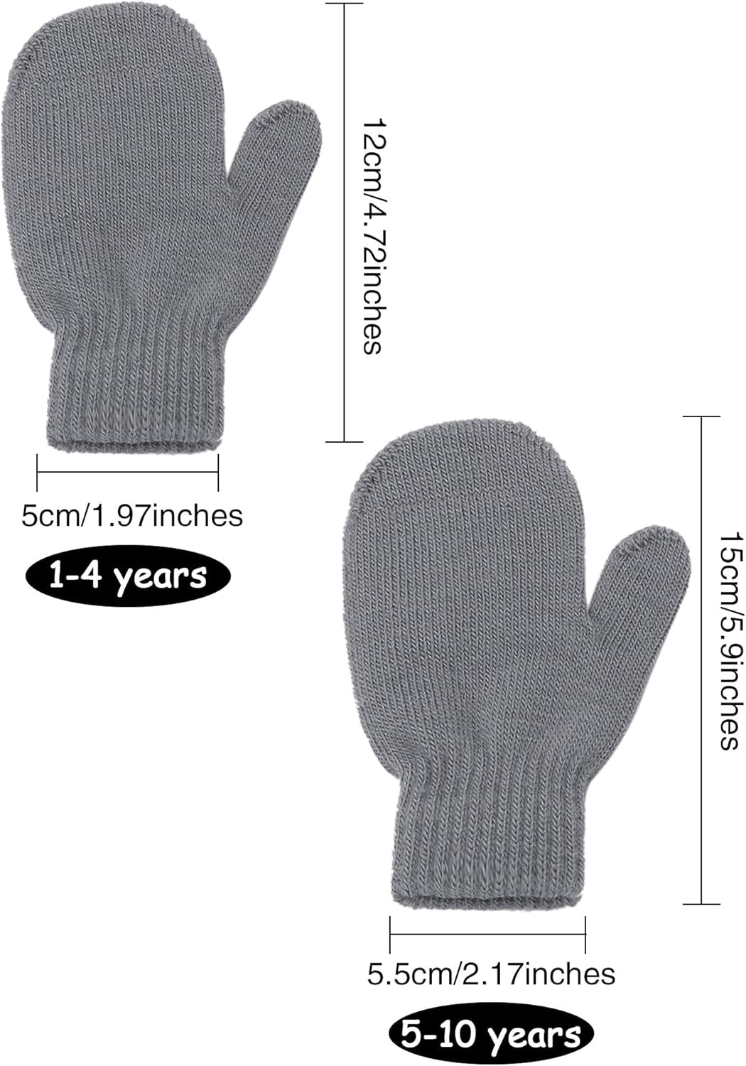 SATINIOR 3 Pairs Toddler Magic Stretch Mittens Little Girls Soft Knit Mitten Baby Boys Winter Knitted Gloves