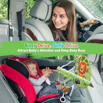 Dr.Rapeti Baby Car Seat Toy for Travel Rear Facing Double Sided Baby Travel Activity Car Seat Entertainment Toy Easy Drive Gift for Newborn Baby Infant 0-12 Month