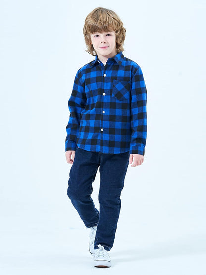 Men & Boy Button down Shirt Kid Flannel Shirt Toddler Buffalo Plaid Shirt Boys Western Shirts Long Sleeve Father Son Shirt