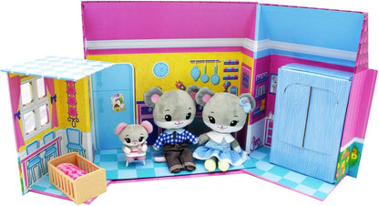 Tiny Tukkins Deluxe Playhouse Set with Mini Mouse Family-Play Set for Girls & Toddlers Includes Mom, Dad, and Baby Stuffed Animal Mouse- Made from Kid-Friendly, Safe Materials