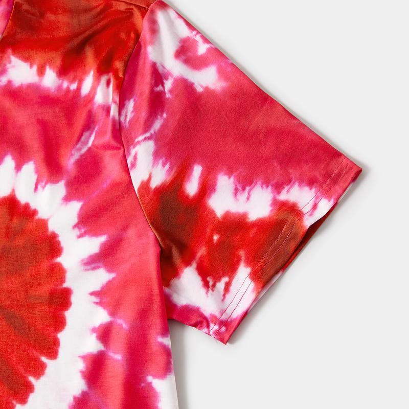 Family Matching Short-Sleeve Tie Dye Heart Graphic T-Shirts 557854