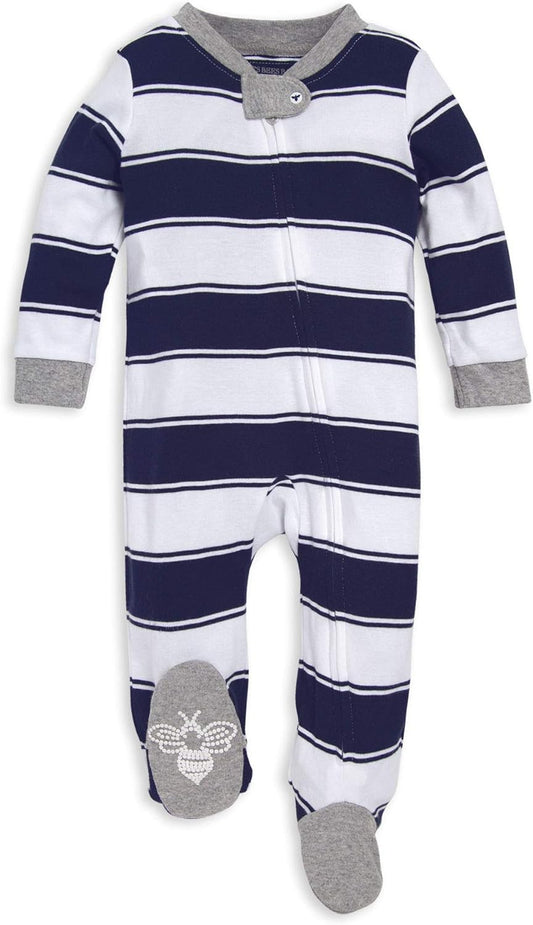 Burt'S Bees Baby Boys' Sleep and Play Pjs, 100% Organic Cotton One-Piece Zip Front Romper Jumpsuit Pajamas