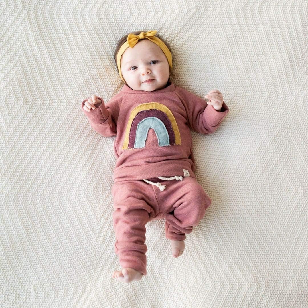 Newborn Baby Girls Clothes Cotton Suit Cute Baby Kid Infant Toddler Play Wear Rainbow Outfits