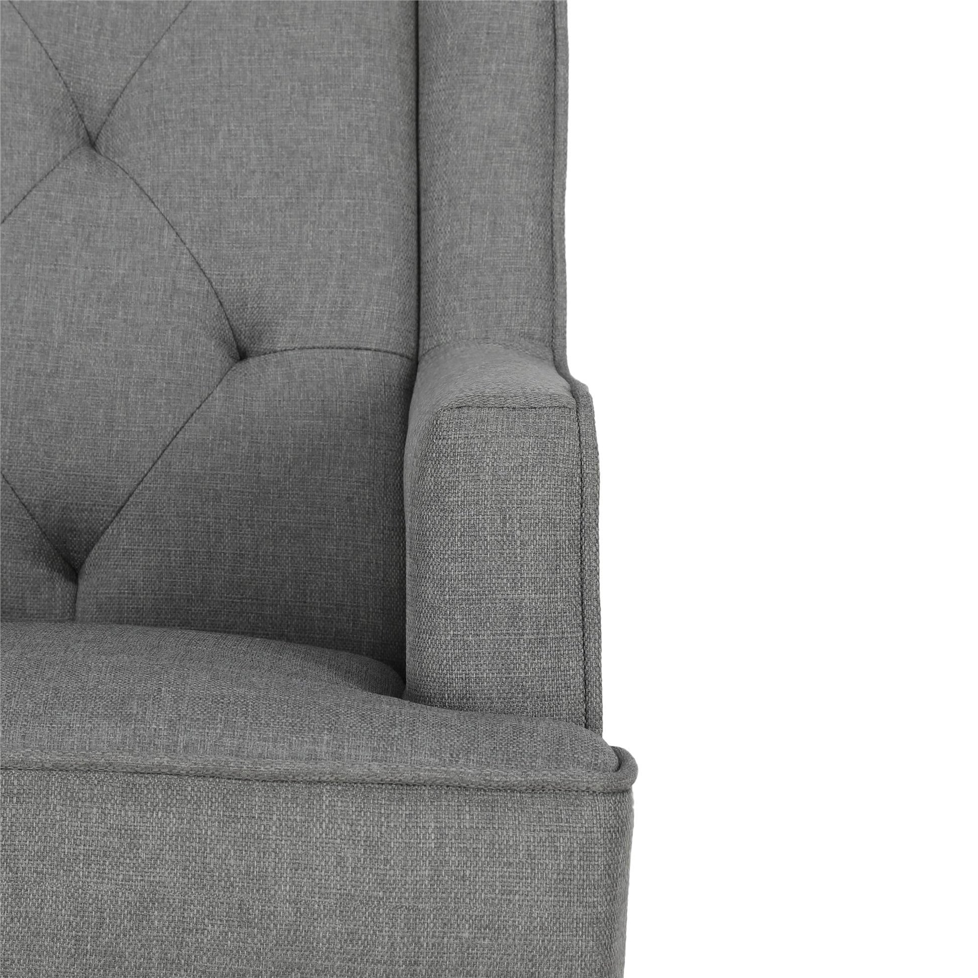 Baby Relax Bennet Transitional Wingback Nursery Rocker Chair, Gray