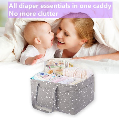 Baby Diaper Caddy Large Collapsible Nursery Organizer Storage Basket for Boy Girl Portable Holder Tote Bag for Changing Table Car Travel Registry Newborn Essentials Must Have Items