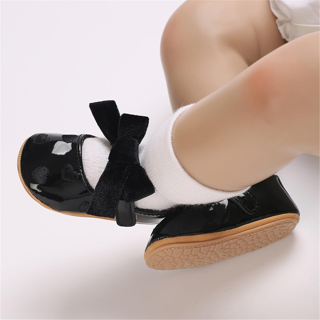 COSANKIM Baby Girls Mary Jane Shoes Soft Sole Infant Shoes Bowknot Princess Wedding Non Slip Toddler First Walker Crib Dress Shoes