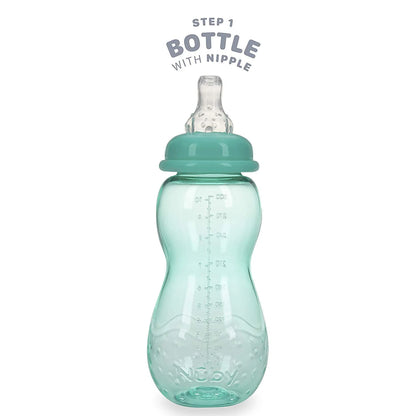 Nuby Bottle-To-Soft Spout Sippy Cup Non-Drip Standard Neck Baby Bottle, 10 Fl Oz