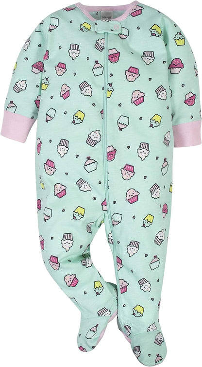 Onesies Brand Baby-Girls 4-Pack Sleep 'N Play Footies Multi Pack