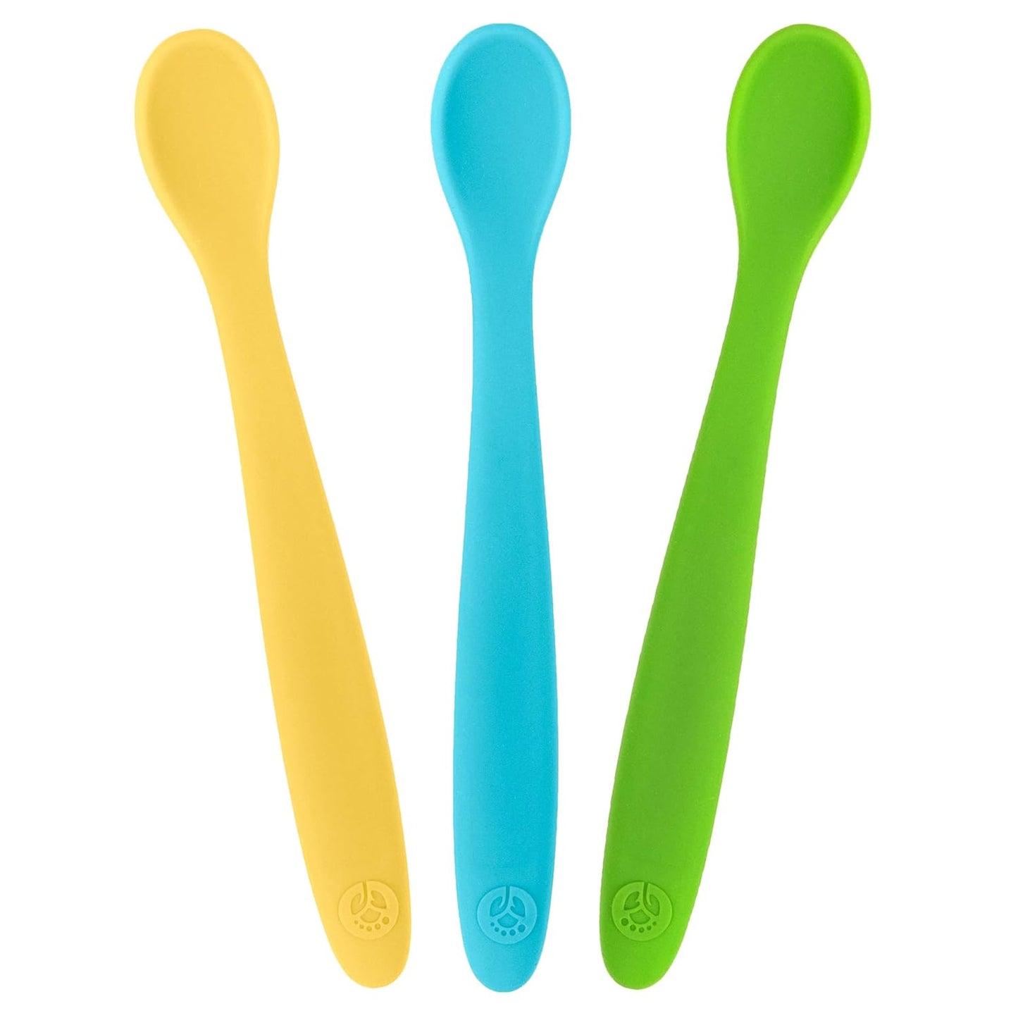 Weesprout Silicone Baby Spoons - First Stage Infant Feeding Utensils with Soft-Tip, Bendable Kitchenware for Parent & Self-Feeding, Ultra-Durable, Dishwasher Safe, Travel Case, Set of 3