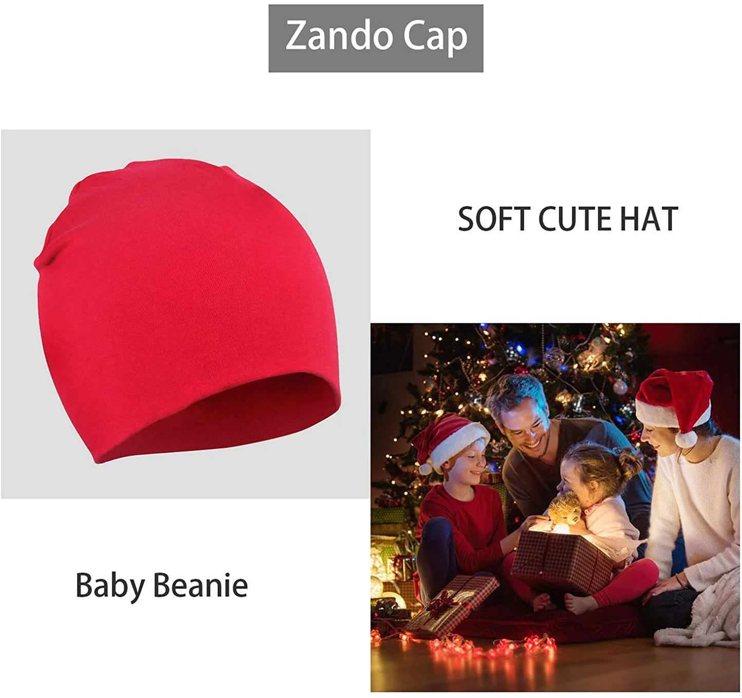 Zando Winter Cotton Warm Hat Unisex Baby Beanie Hat Infant Baby Soft Cute Knit Cap 06 Pack 1