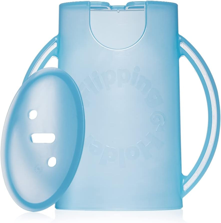 Squeeze Proof Food Pouch Holder for Toddlers, Babies, Kids, Mess Free No Squeeze Juice Box Drink and Applesauce Snack Holder with Easy Grip Handles and Lid