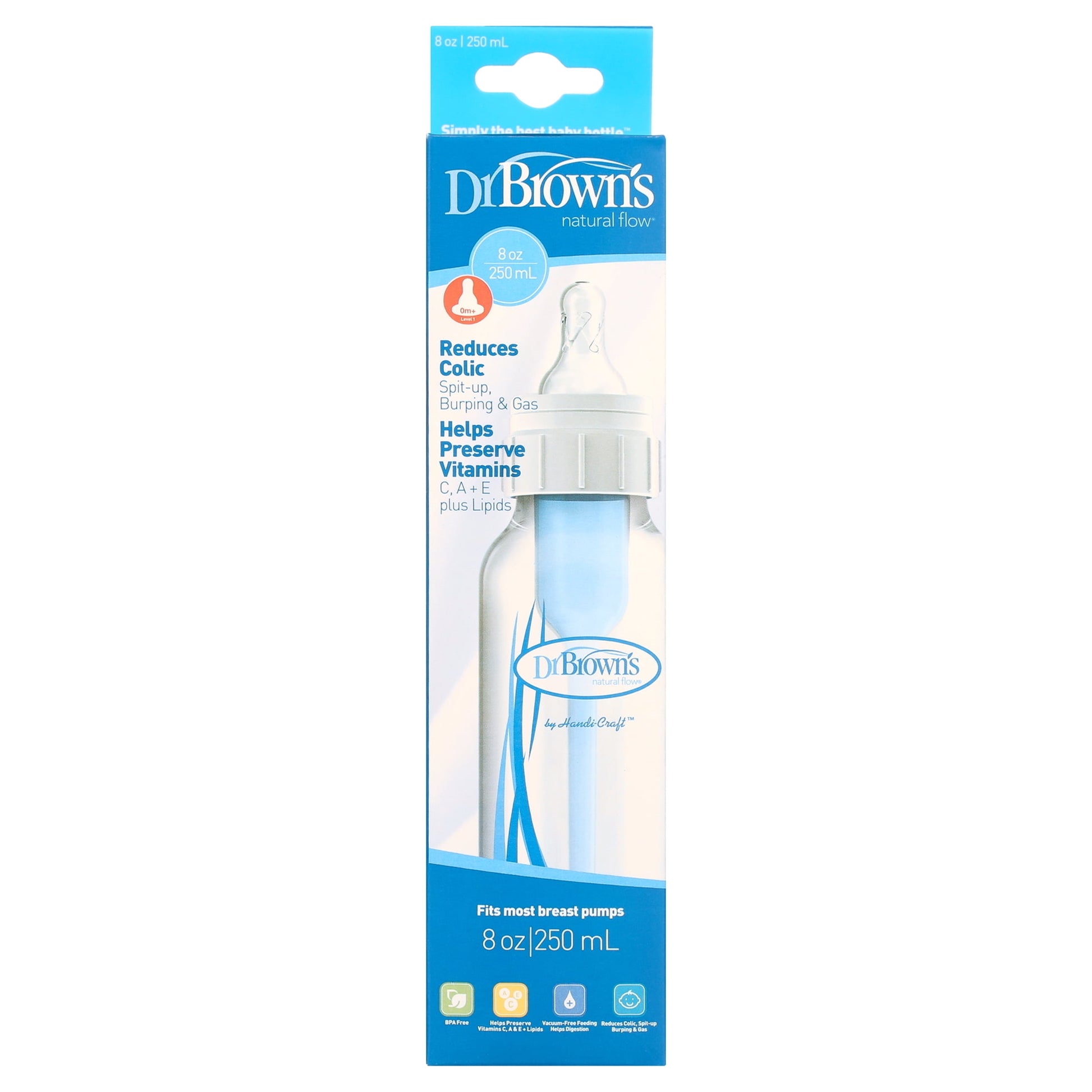 ***Discontinued***Dr. Brown’S Natural Flow Anti-Colic Baby Bottle, Level 1 Slow Flow Nipple, 4Oz, 1 Pack, 0M+