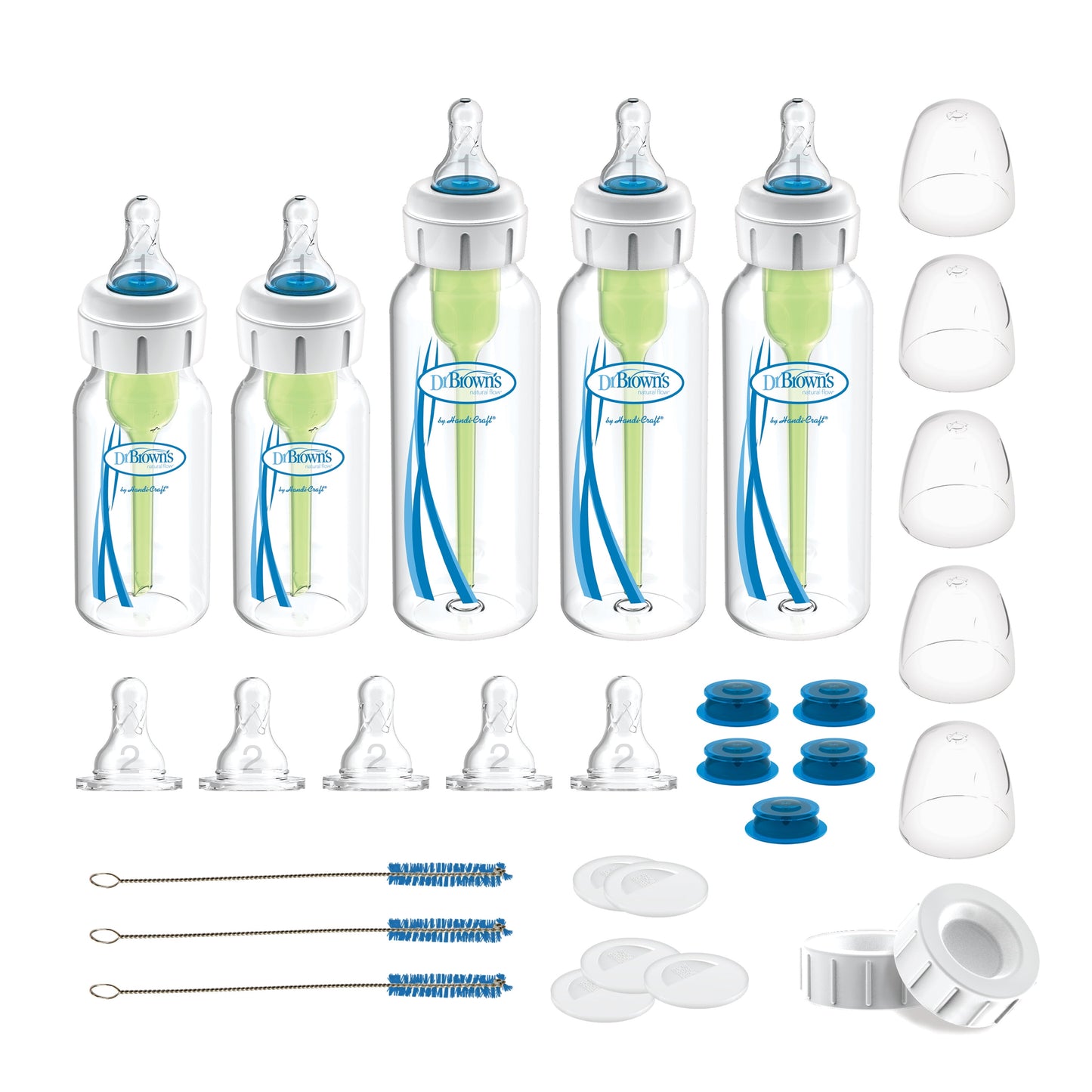 Dr. Brown'S Natural Flow Specialty Feeding System with Anti-Colic Baby Bottle and Infant Paced Feeding Valve Starter Kit