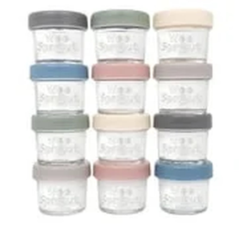 Weesprout Glass Baby Food Storage Jars with Plastic Lids (4 Oz, 12 Pack Set)