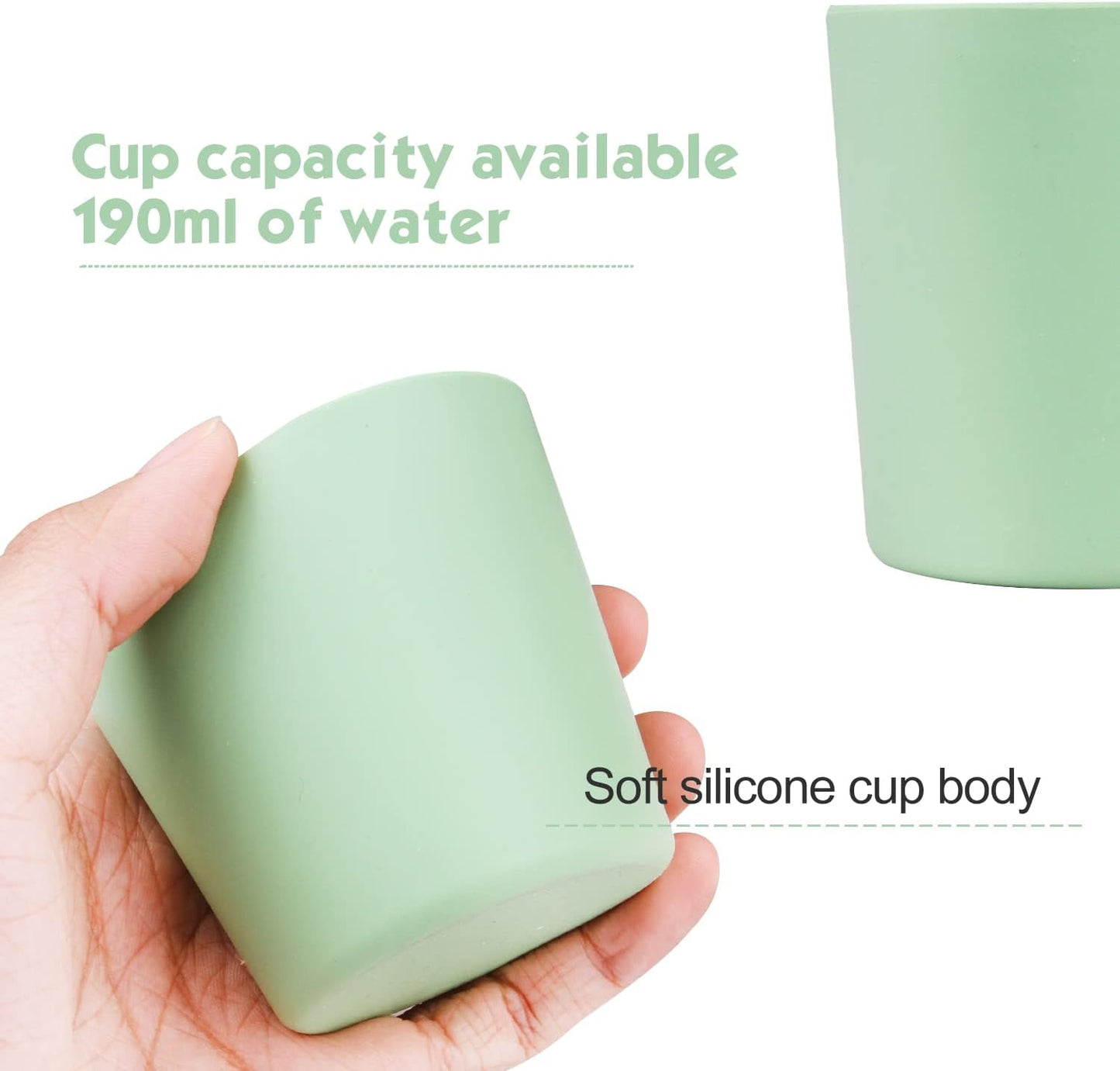 Silicone Baby Feeding Tableware Set, Includes Baby Suction Plate, Toddler Cup, 2 Sets Forks and Spoons, 6 PCS Feeding Supplies Set for Self Feeding Training Utensils