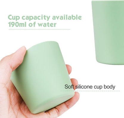 Silicone Baby Feeding Tableware Set, Includes Baby Suction Plate, Toddler Cup, 2 Sets Forks and Spoons, 6 PCS Feeding Supplies Set for Self Feeding Training Utensils