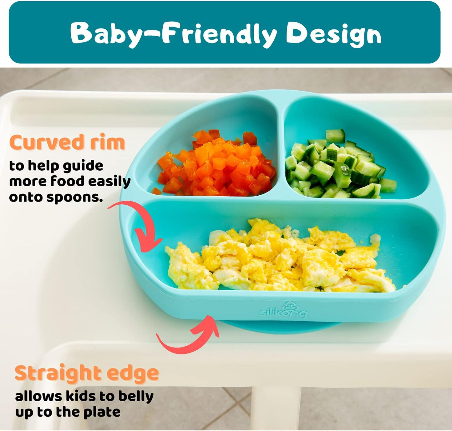 Silicone Baby Feeding Set - BPA Free - Dishwasher, Microwave and Oven Safe