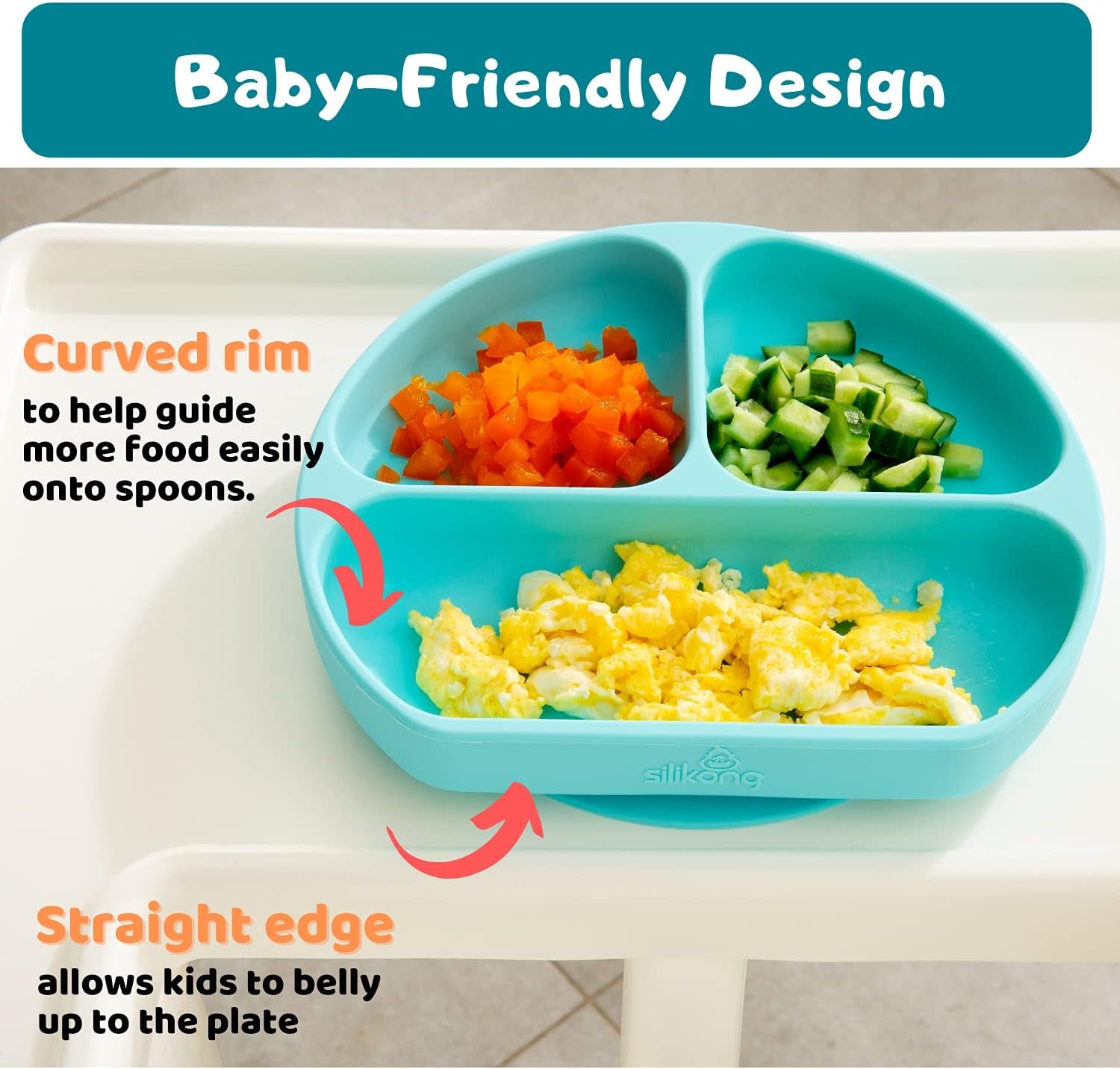 Silicone Baby Feeding Set - BPA Free - Dishwasher, Microwave and Oven Safe