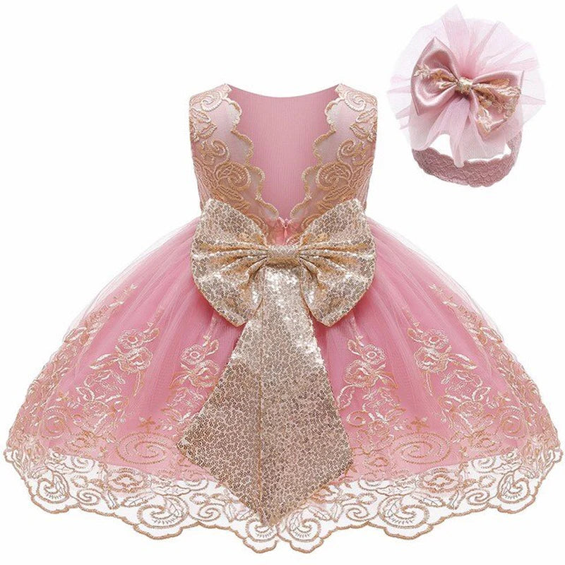 Girl Kid 0-2Y Princess Dress for New Year Wedding, Birthday, Party, Baptism, Christmas