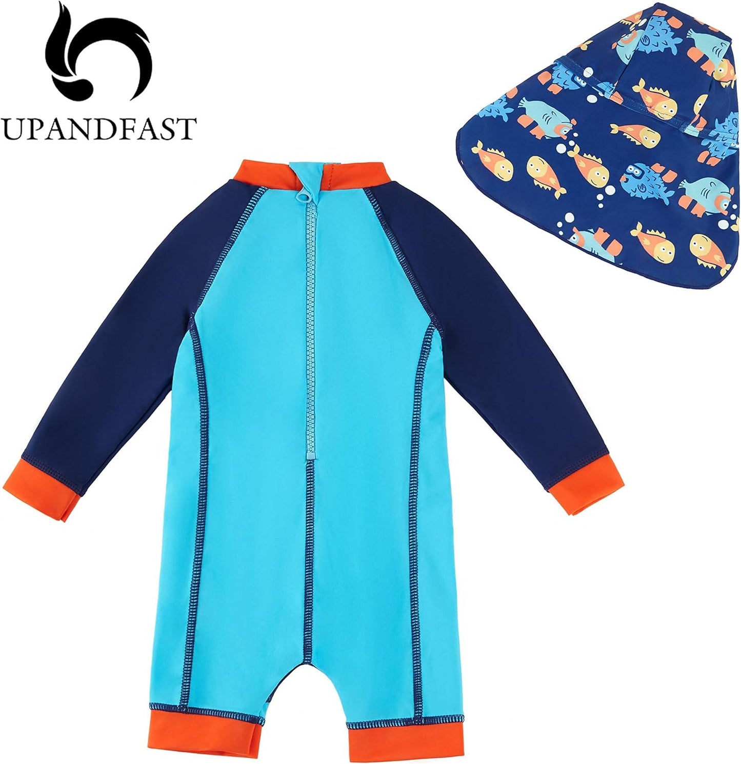 Upandfast Baby/Toddler Swimsuit Sunsuit UPF 50+ Infant One Piece Bathing Suit with Sun Hat
