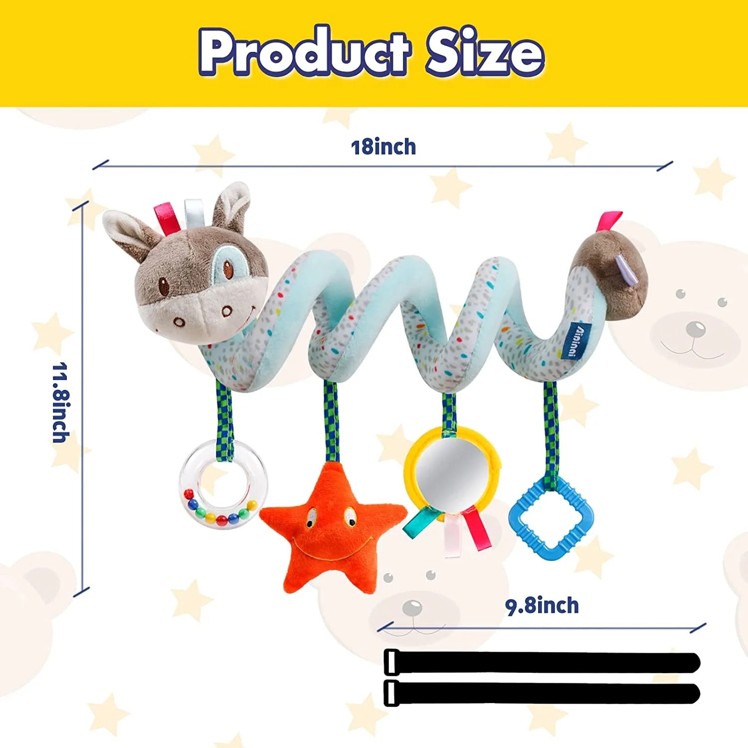 Style-Carry Car Seat Toys, Stroller Toy Baby Spiral Hanging Toys, 0-12 Months Newborn Toys for Stroller Bassinet Crib Baby Carrier