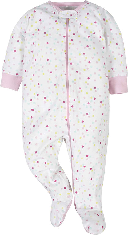 Onesies Brand Baby-Girls 4-Pack Sleep 'N Play Footies Multi Pack