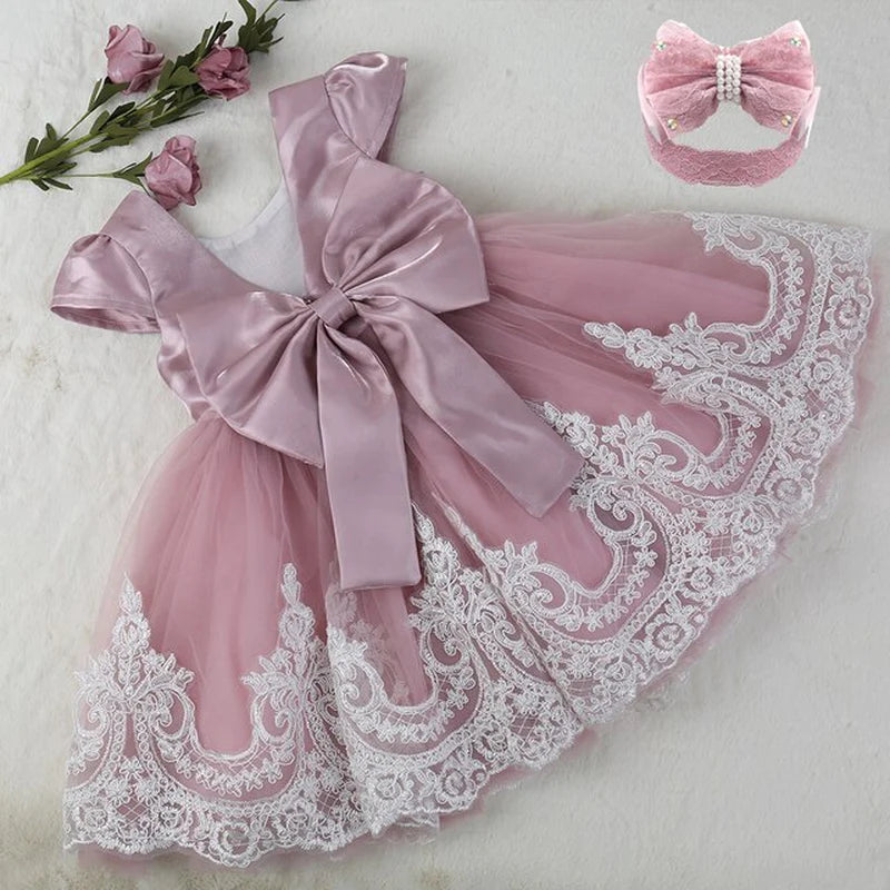 Girl Kid 0-2Y Princess Dress for New Year Wedding, Birthday, Party, Baptism, Christmas